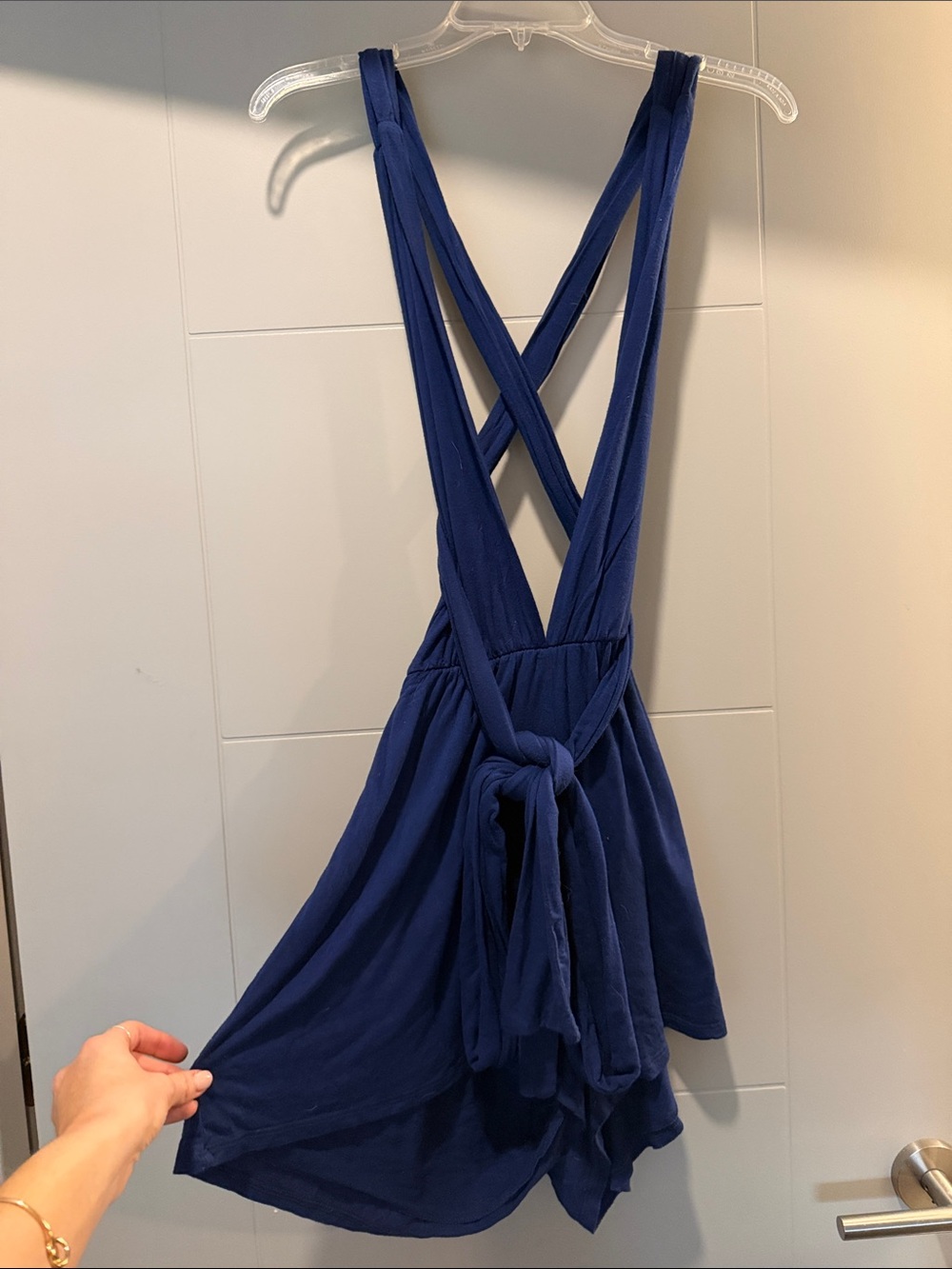 American Eagle Outfitters Navy Blue Crisscross Back Romper
